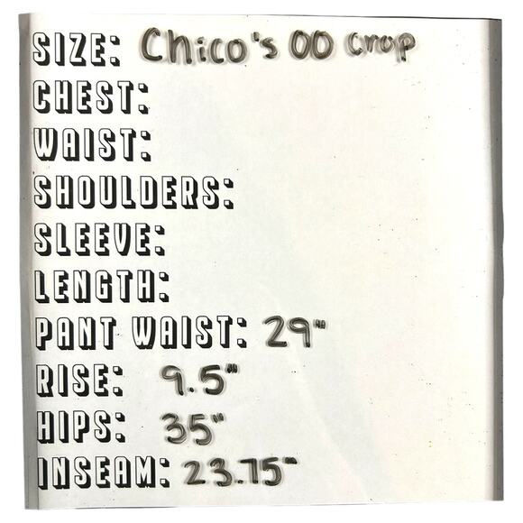 Chicos Size 00 US 2 XS So Lifting Ikat Crop Jeans White Tan Print Pants Preppy - Picture 10 of 10